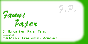 fanni pajer business card